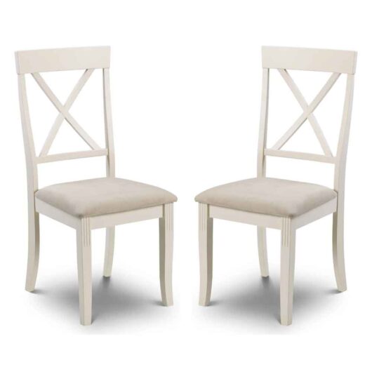 Dagan Ivory Wooden Dining Chairs in Pair