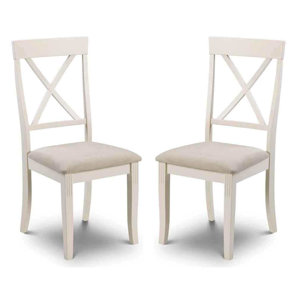 Dagan Ivory Wooden Dining Chairs in Pair