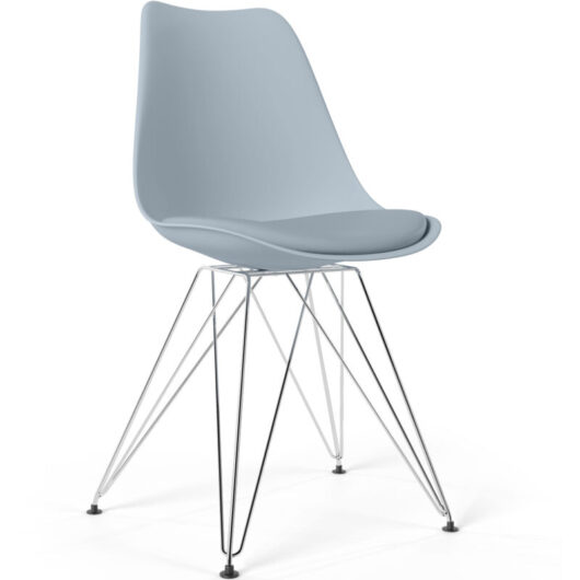 Dining Chair with Cushion - Scandinavian Design and Black Metal Legs - Skögur