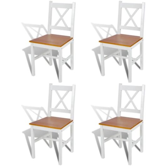 Dining Chairs 4 pcs White Pinewood Vidaxl