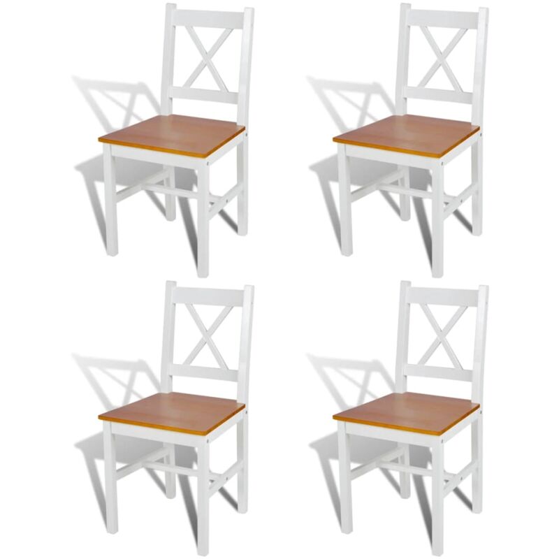 Dining Chairs 4 pcs White Pinewood Vidaxl
