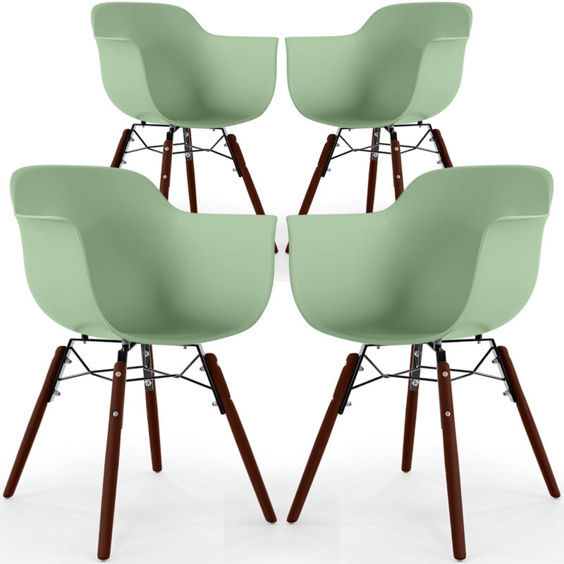Dining Chairs - Scandinavian Design - Dark Wood Legs - Pack of 4 - Nordika