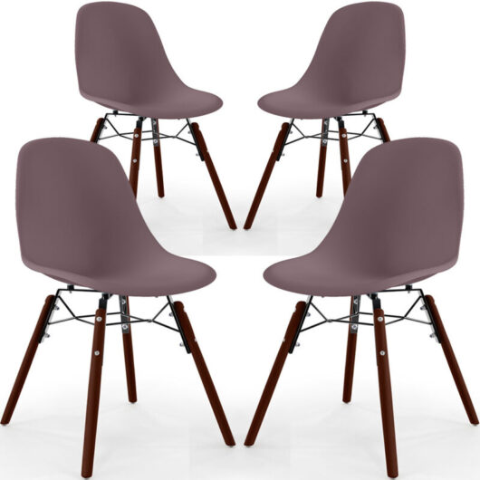 Dining Chairs - Scandinavian Design - Dark Wood Legs - Pack of 4 - Skögur