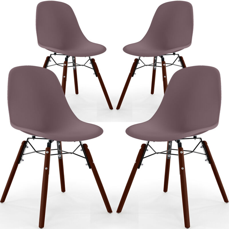 Dining Chairs - Scandinavian Design - Dark Wood Legs - Pack of 4 - Skögur