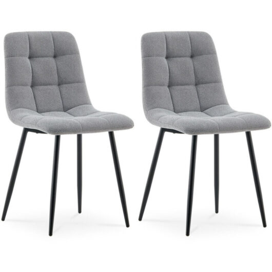 Dining Chairs Set of 2, Upholstered Kitchen Counter Chairs With Sturdy Metal Legs for Living Room, Bedroom, Kitchen Furniture