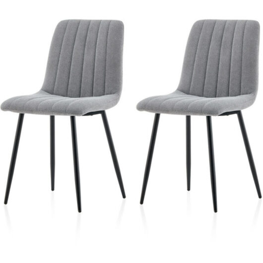 Dining Chairs Set of 2 Velvet Upholstered Kitchen Counter Chair with Backrest and Sturdy Metal Legs, Lounge Reception Chairs for Living Bedroom Dark