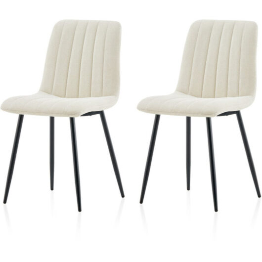 Dining Chairs Set of 2 Velvet Upholstered Kitchen Counter Chair with Backrest and Sturdy Metal Legs, Lounge Reception Chairs for Living Room Bedroom