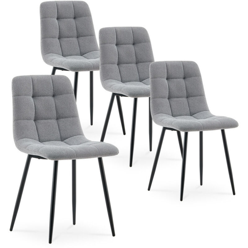 Dining Chairs Set of 4, Upholstered Kitchen Counter Chairs With Sturdy Metal Legs for Living Room, Bedroom, Kitchen Furniture