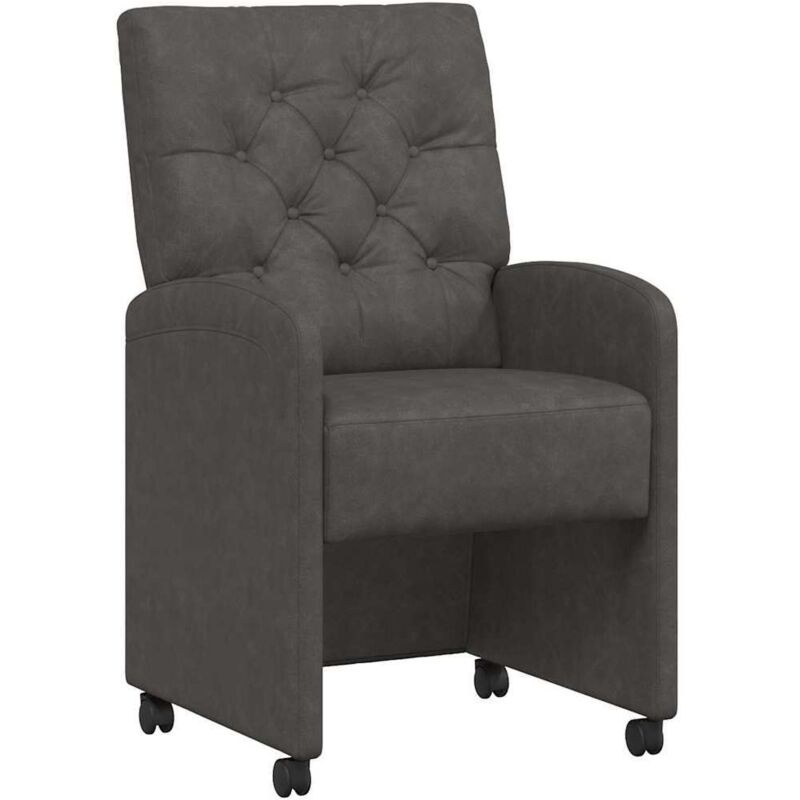 Dining Chairs with Wheels 2 pcs Black 58 x 67 x 97 cm vidaXL