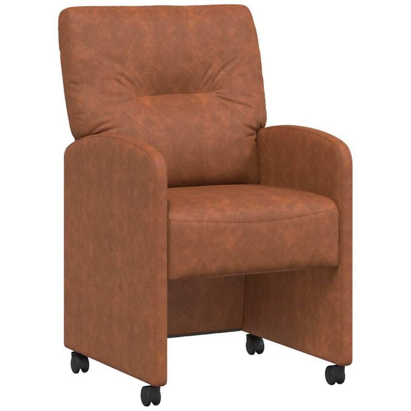 Dining Chairs with Wheels 2 pcs Brown 57 x 67 x 95 cm vidaXL