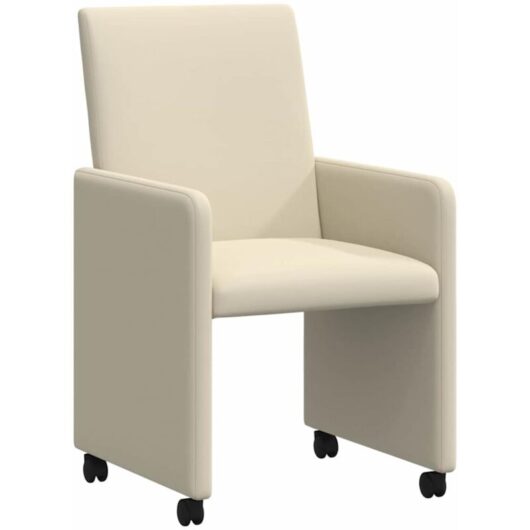 Dining Chairs with Wheels 2 pcs Cream 57 x 66 x 94 cm vidaXL