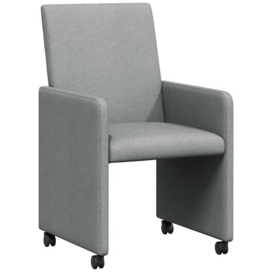 Dining Chairs with Wheels 2 pcs Light grey 57 x 66 x 94 cm vidaXL