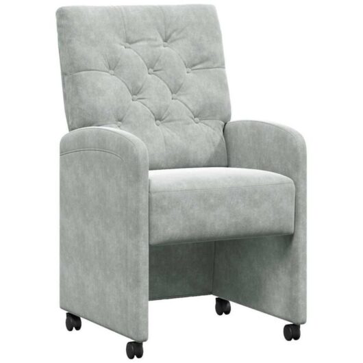 Dining Chairs with Wheels 2 pcs Light grey 58 x 67 x 97 cm vidaXL