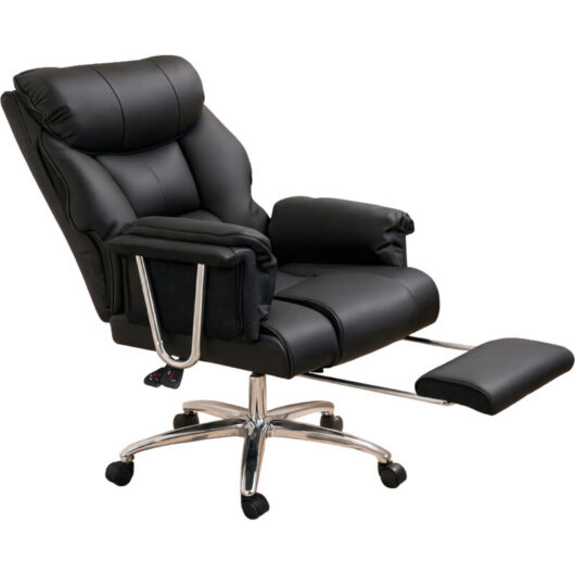 Executive Office Chair Heavy Duty Wide Spring Cushion Recliner Footrest 150kg