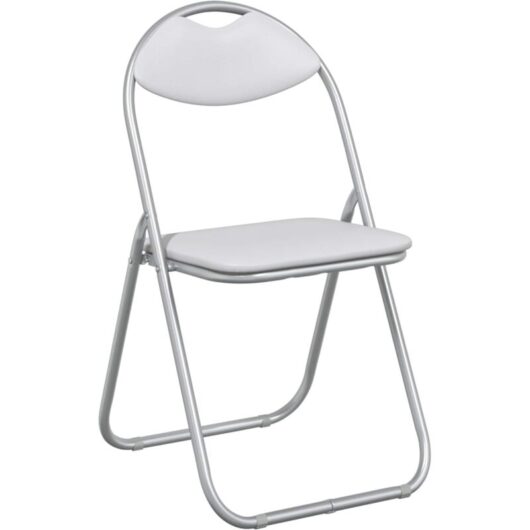 Foldable Dinning Chair 8 pcs White 48 x 43.5 x 81 cm PVC steel vidaXL
