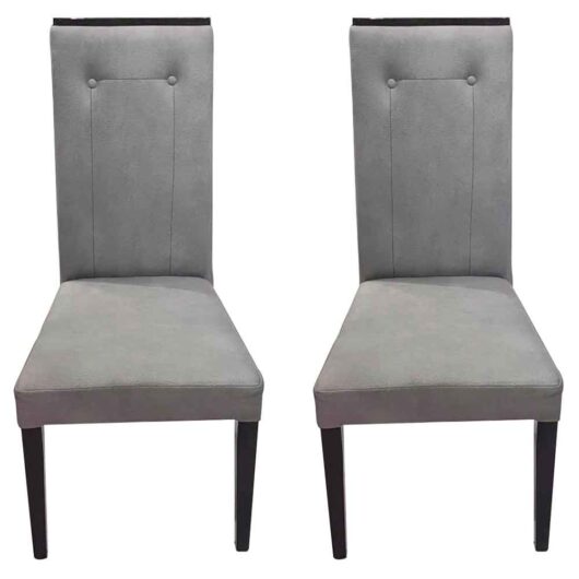 Heston Grey Fabric Dining Chair in Pair
