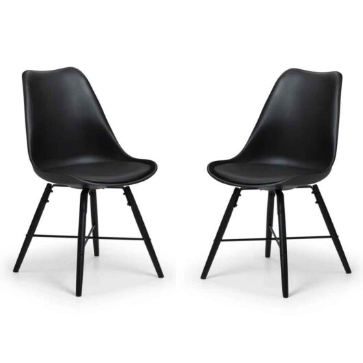 Kintar Black Plastic Chairs in Pair