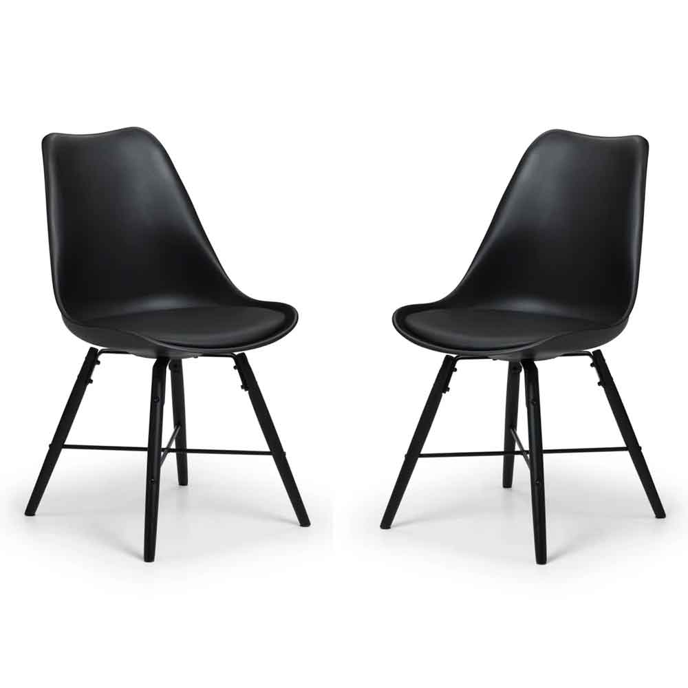 Kintar Black Plastic Chairs in Pair