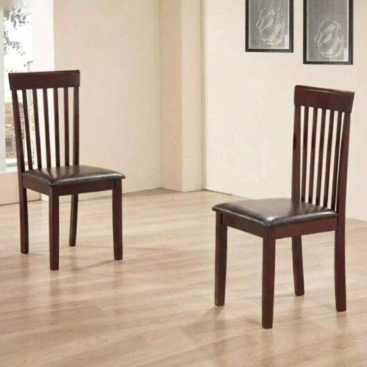 Leica Mahogany Wooden Dining Chairs in Pair