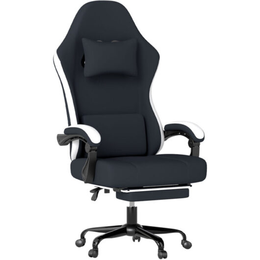 Levede Office Desk Chair Fabric Gaming Recliner Adjustable Height Swivel Black