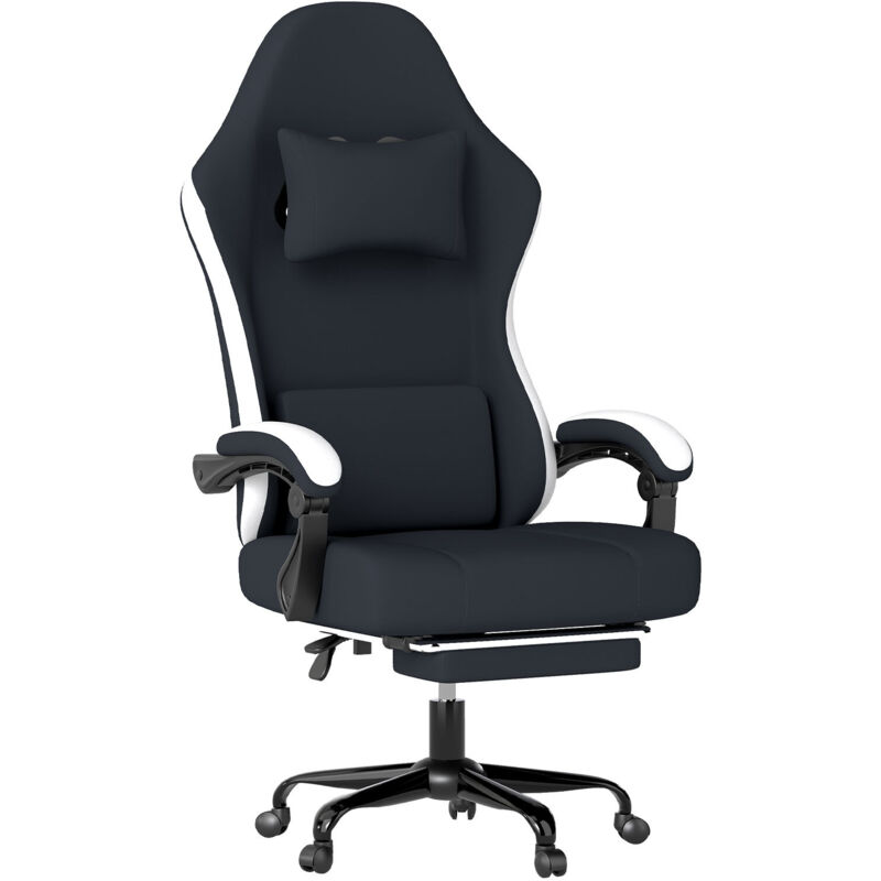 Levede Office Desk Chair Fabric Gaming Recliner Adjustable Height Swivel Black