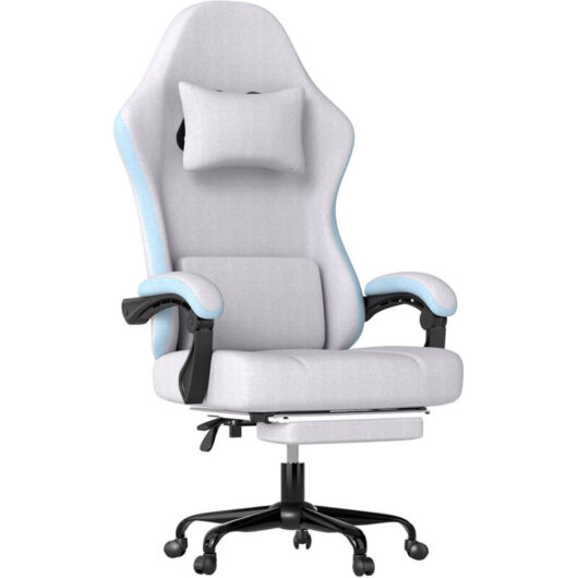 Levede Office Desk Chair Fabric Gaming Recliner Adjustable Height Swivel Grey