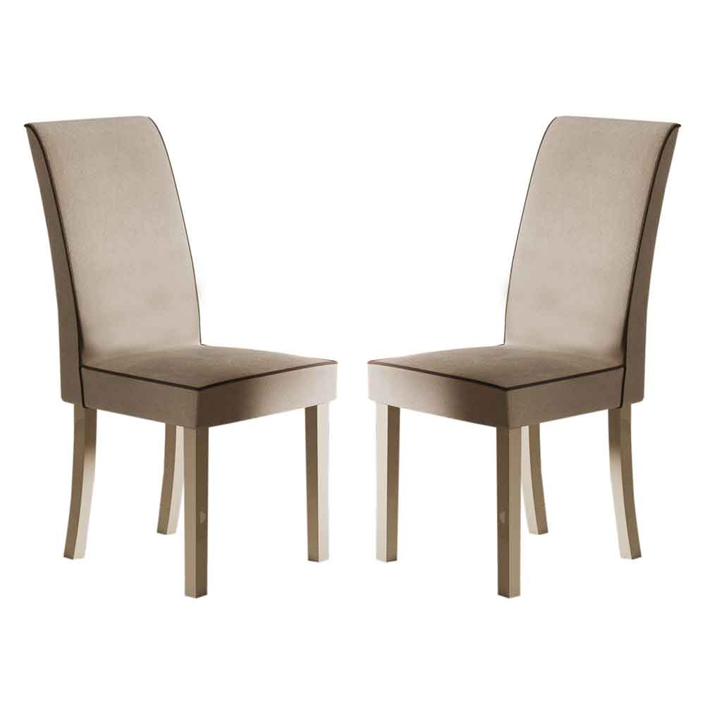 Losea Brown Fabric Dining Chairs in Pair