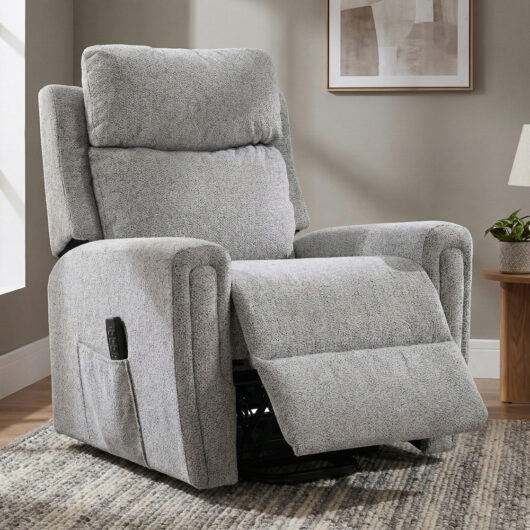 Medinah Fabric Quad Motor Lift Tilt Recliner Chair in Ash