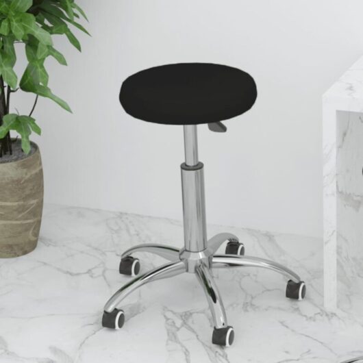 Office Swivel Chair Black Faux Leather Vidaxl