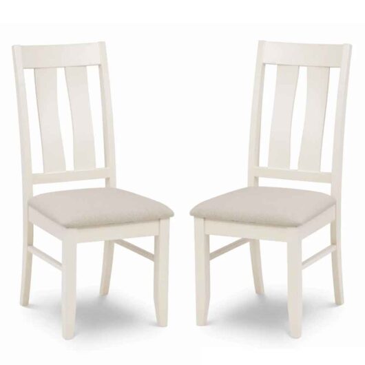 Penrose Ivory Wooden Dining Chairs in Pair