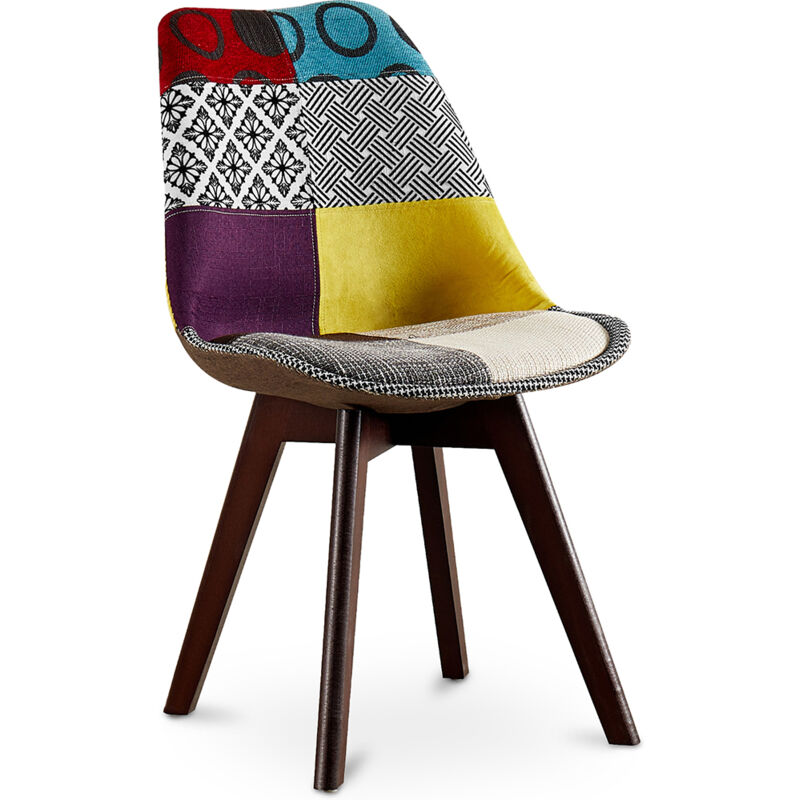 Privatefloor - Dining Chair - Upholstered in Patchwork - Ray Multicolour