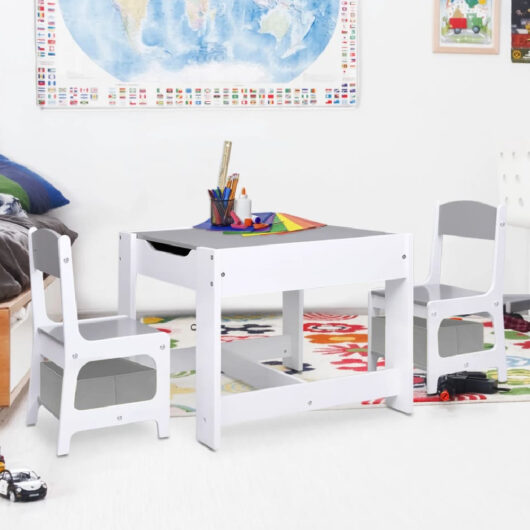 Ramsey Wooden Children Table With 2 Chairs In White