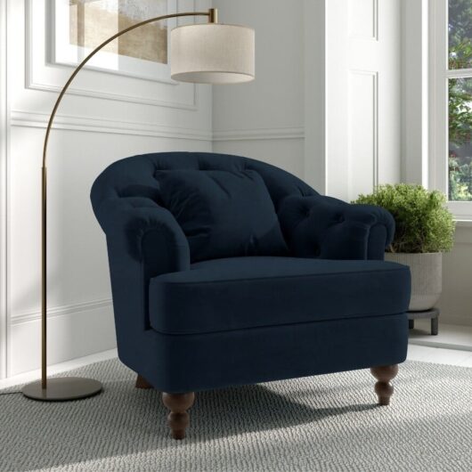 Richmond Dark Blue Velvet Accent Chair