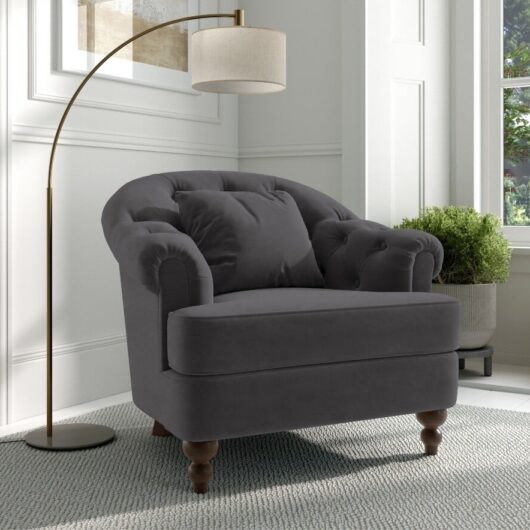 Richmond Dark Grey Velvet Accent Chair