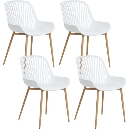 Set of 4 Dining Chairs KLEVE White