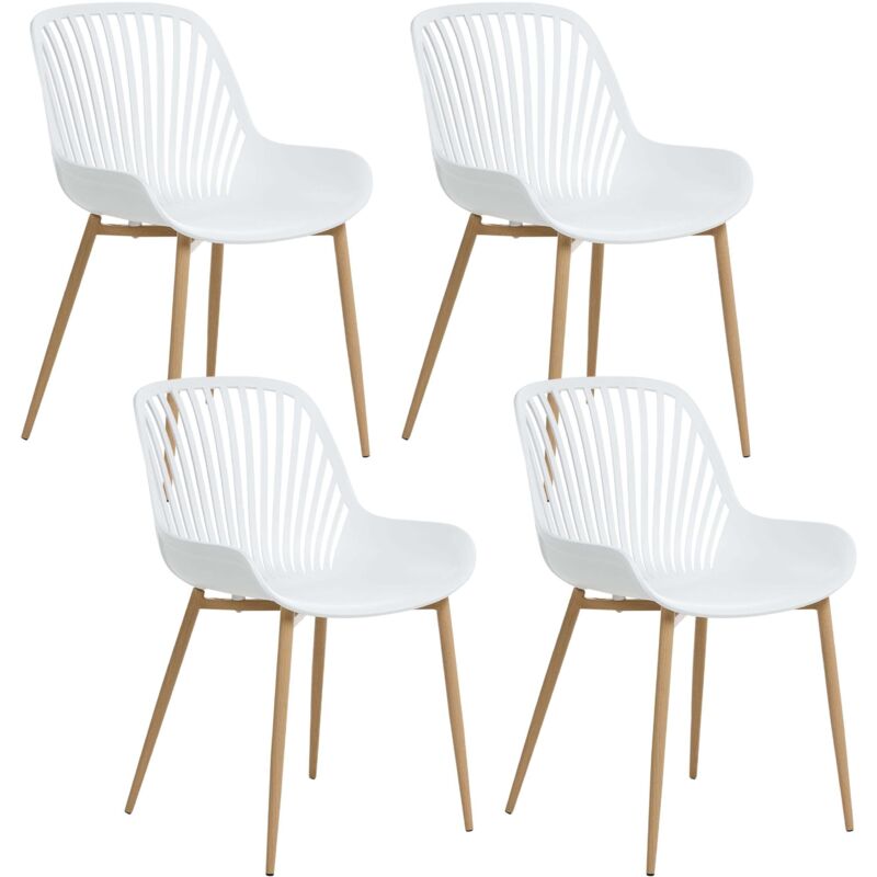 Set of 4 Dining Chairs KLEVE White