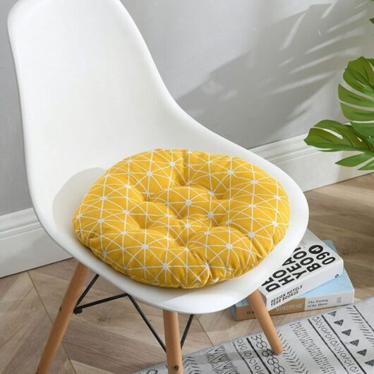 Set of 6 chair cushions, decorative chair cushions, garden cushions, thick round cushions, diameter 40 cm