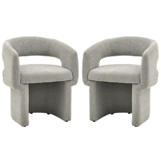 Shafter Grey Fabric Dining Chairs In Pair