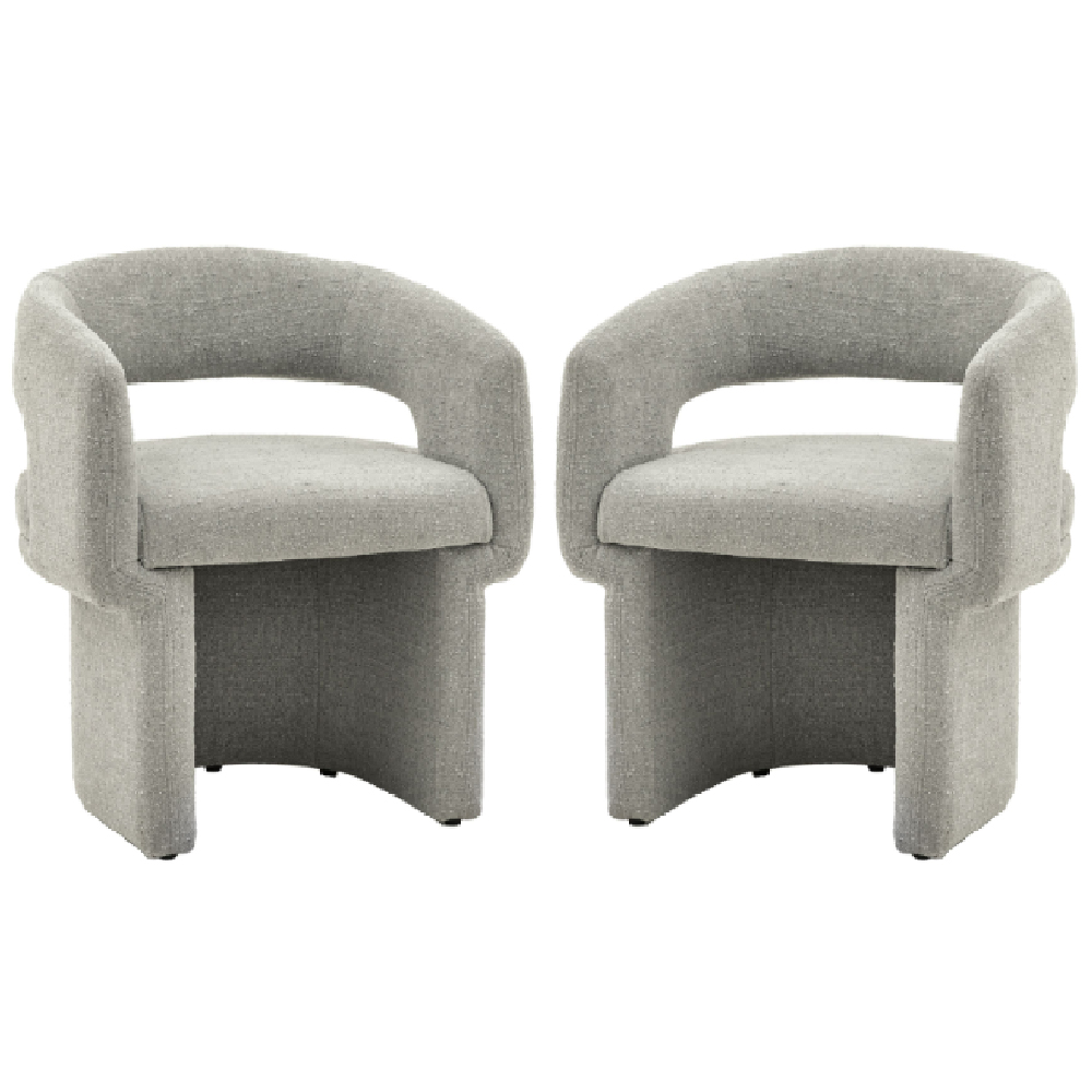 Shafter Grey Fabric Dining Chairs In Pair
