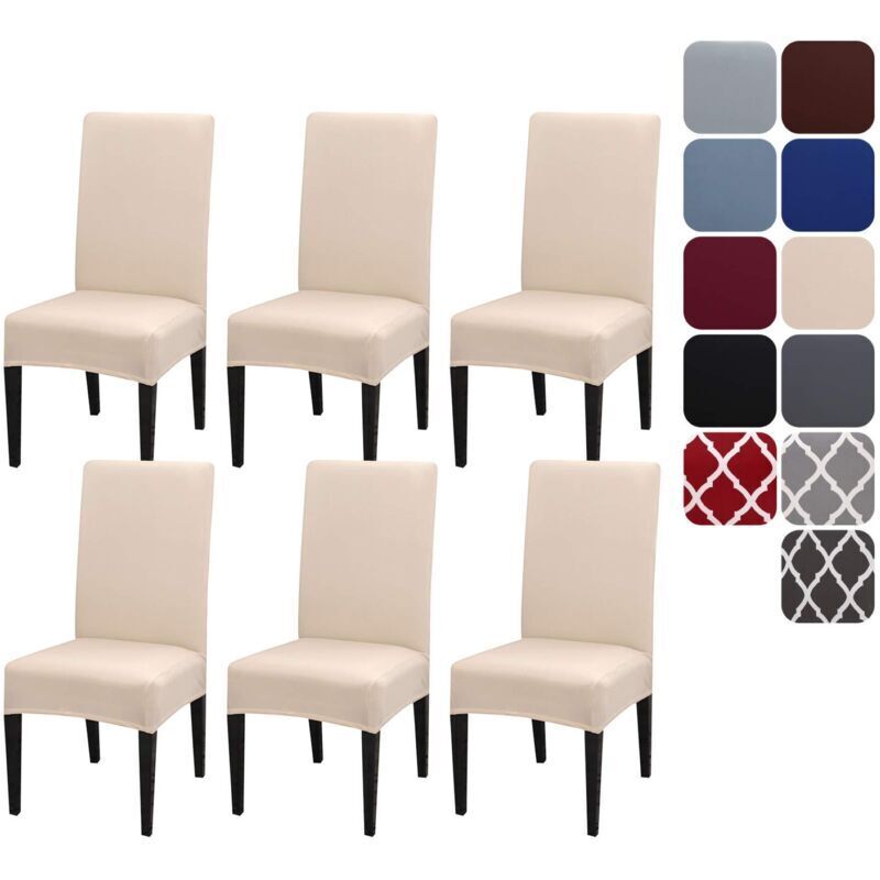 Stretch Chair Cover Set of 6, Universal Removable Washable Durable Modern Dining Chair Protector Cover for Home