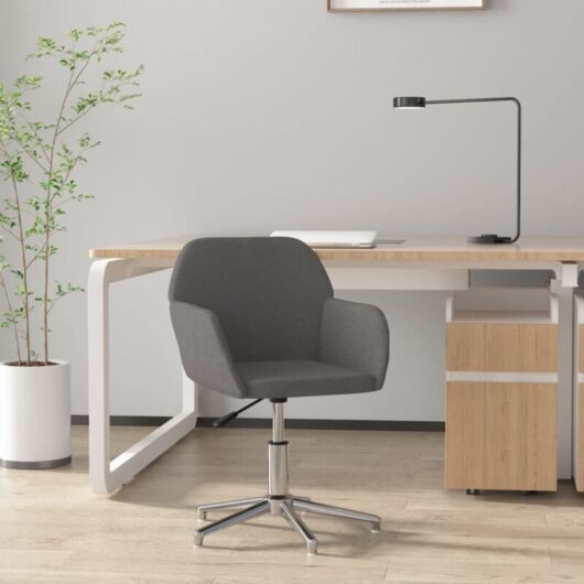 Swivel Office Chair Light Grey Fabric vidaXL