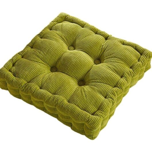 Thick Double Corduroy Chair Cushion, 40x40cm Square - Green