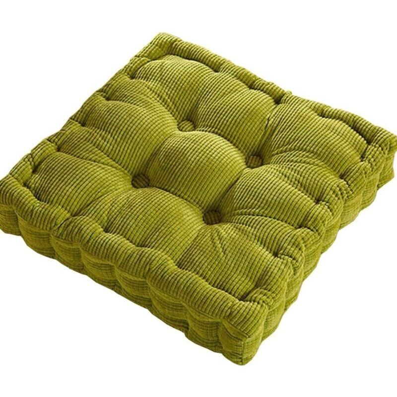 Thick Double Corduroy Chair Cushion, 40x40cm Square - Green