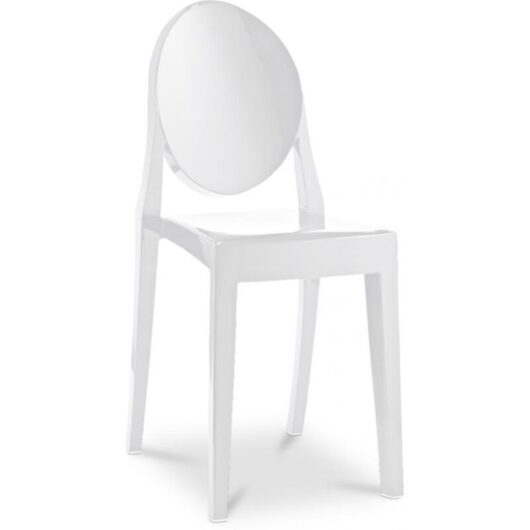 Transparent Dining Chair - Victoria Queen White
