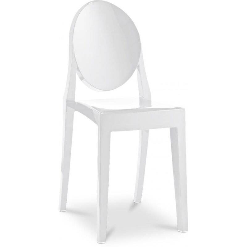 Transparent Dining Chair - Victoria Queen White