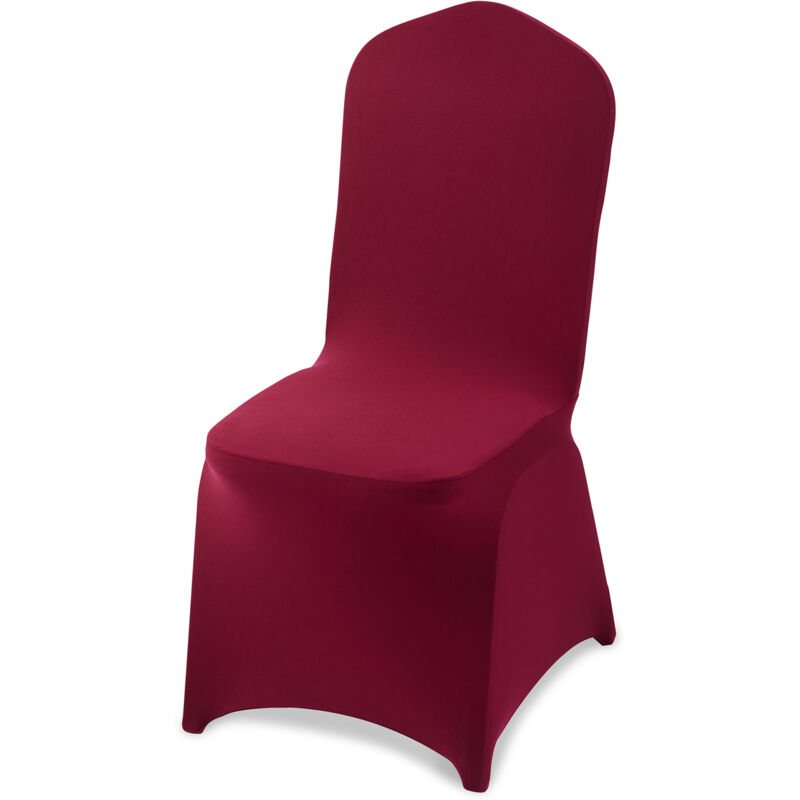 VEVOR 50 Pcs Burgundy Chair Covers, Polyester Spandex Chair Cover, Stretch Slipcovers for Wedding Party Dining Banquet Flat-Front Chair Covers, Fits