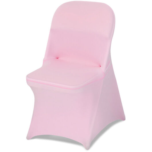 VEVOR 50 Pcs Pink Chair Covers, Polyester Spandex Chair Cover, Stretch Slipcovers for Wedding Party Dining Banquet Flat-Front Chair Covers, Fits
