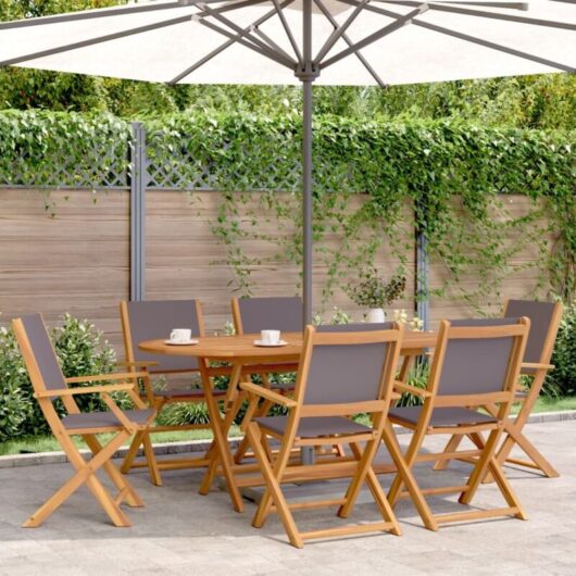 Vidaxl - Folding Garden Chairs 6 pcs Anthracite Fabric and Solid Wood