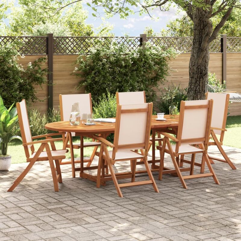 Vidaxl - Folding Garden Chairs 6 pcs Solid Wood Acacia and Textilene