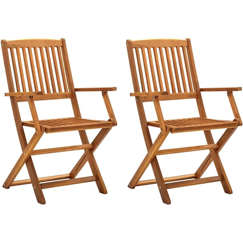 Vidaxl - Folding Outdoor Chairs 2 pcs Solid Acacia Wood